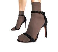 sofsy Italian Ankle Socks for women | 40 Den Premium Nylon Socks with Soft Touch & Elegant Style, Chocolate - One Size