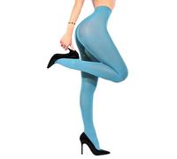 sofsy Premium 40 Denier Opaque Coloured Tights, Quality Fabric for Long-Lasting Wear for All Occasions Lagoon Blue - M