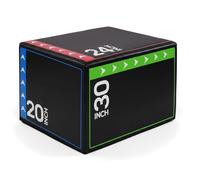 Soft 3-in-1 Foam Plyo Box Jump Platform, 16-30 Inch Heights, Non-Slip Vinyl, Safe Plyometric Box for Home Gym & CrossFit Training (L(20" x 24" x 30"))