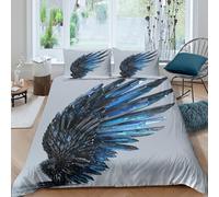 Soft 3D Microfiber Crystal wings Comforter Cover Breathable Bedding Set with Pillowcases Fantasy art design Quilt Cover All Season Easy Care Machine Washable for Bedroom Decoration Single（140x200cm）