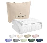 Soft 8 Layer 100% Cotton Muslin Blanket King Size for Bed, Lightweight and Breathable Summer Blanket,fits California King Size Bed, 92x108, Bright White