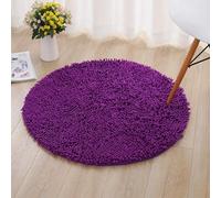 Soft Absorbent Round Non-Slip Shaggy Bathroom Rug - Cozy Chenille Mat for Home, Office, Shower, and Bath - Plush Floor Carpet for Ultimate Comfort and Style