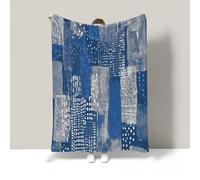 Soft Abstract Polka Dots Flannel Throw Modern Graffiti Cozy Fleece Plush Warm Blanket Kids For Bed Sofa Office Knee Pad, Bed Car Camp Beach Blanket Dark Blue Throw Blankets 60"X80"