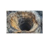 Soft Abstract Rug - Layered 3D Rugs | 50x80cm Optical Illusion Door Mat for Entry Use, Weave Realistic Carpet with Home Accent, Artistic Hole Rug, Art Illusion Mat with Study Pl