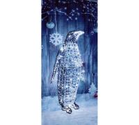 Soft Acrylic LED Christmas Penguin White LED Light Up Figure 90cm