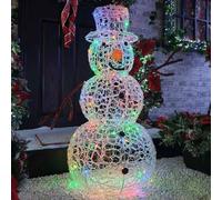 Soft Acrylic LED Christmas Snowman Multi Colour Light Up Figure 90cm
