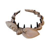 Soft Adjustable Bunnies Ear Hairband With Coffee Bows Decoration Stylish Hair Clip For Cosplay Weddings Event