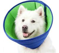 Soft Adjustable Dog Cone - Post Surgery Recovery E-Collar, Protective Neck Cover to Stop Licking Biting for Dogs(Blue, M(11.8-13.8 in))