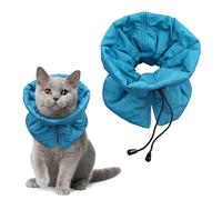 Soft Adjustable Elizabethan Collar - Lightweight, Breathable, Waterproof Cat Neck Protector - Kitten & Puppy Cone Alternative - Stop Licking (S, Blue)