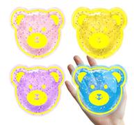 Soft & Adorable Bear Head Ice Pack for Kids - Reusable Gel Cooler for Bumps, Bruises & Soothing Relief - Fun 4 Color Set