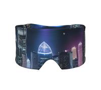Soft Aerial Night of View Hong Kong Print Eyes Cover with Adjustable Strap for Sleeper Night Sleeping Work Nap and Yoga