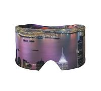Soft Aerial Night of View Hong Kong Print Eyes Cover with Adjustable Strap for Sleeper Night Sleeping Work Nap and Yoga