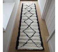 Soft Alaska Uno Scandi Cream Morrocan Nordic Shaggy hallway lounge bedroom shaggy rugs 70X240CM