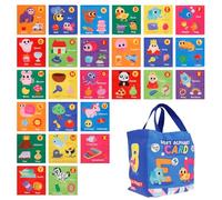 Soft Alphabet Cards Baby Learning Toys, 26 Letters Animals Cloth Alphabet Flash Card for 1 Year Old Infants & Toddlers, Interactive ABC Flash Cards with Storage Bag, Educational Early Learning Toy