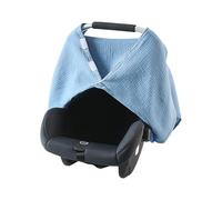 Soft and Breathable Baby Bassinet Protector Solid Colour Comfortable Cotton Safety Seats Protector Cover for Driving Outdoor Baby Pram Canopy