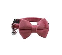Soft And Comfortable Adjustable Velvet Cat Collar With Bowknot Bell For Pug Chihuahua Yorkshire Poodle,A,28 CM