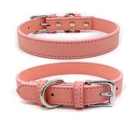 Soft And Comfortable Dog Cat PU Leather Collar Adjustable Pet Collar Outdoor Waterproof Dog Training Collar For Chihuahua Pug French Bulldog,A,M