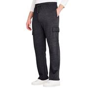 Soft and Comfortable Lounge Fleece Jogging Bottoms With Cargo Pockets Pegasus Black 48R