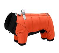 Soft And Comfortable Winter Warm Dog Jacket Clothes Outdoor Reflective Waterproof Windproof Dog Jacket Coat With Suspenders Labrador Pug French Bulldog Jumpsuit,Orange,2XL