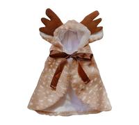 Soft and Cosy Christmas Costume with Reindeer Cape for Pets KuW477 (B, One Size)