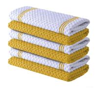 Soft and Cotton Kitchen Towels Featuring Terry Cloth for Enhanced Absorbency in Kitchen Tasks (yellow stripes)