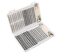 Soft and Fluffy Individual Lash Extensions with Mixed Lengths - 400 Cluster Eyelash Extensions for Long-Lasting Volume - Synthetic Fiber Eyelash Clusters Tray for Professional