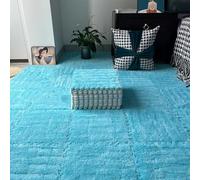 Soft and Plush Dark Blue Interlocking Carpet Tiles 30 Pieces 12x12in Thickened Square Puzzle Foam Rug Pad for