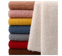 Soft and Warm Sherpa Fleece Fabric Fleece-Like Synthetic Sheepskin Upholstery Faux Wool Material for Crafting Toys, Throws, Pillows, Sewing Blankets, Jackets, Hats, Scarves, 50x160cm (Color : Light p