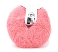 Soft Angora Mohair Yarn 26g per Roll, Multicolor Cashmere Blend Knitting Wool Yarn with Crochet Hook for Scarves Sweaters Shawls Craft Projects (Flesh Pink)