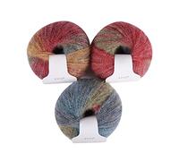 Soft Angora Wool Thread, Asudaro Hand Knitting Crochet Wool Thread Natural Soft Organic Crochet Knitting Wool Thread Rainbow Multicolored Soft Warm Wool Fiber Mohair Rainbow Soft Warm Wool