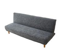 Soft Armless Sofa Cover Elastic Version Futon Covers Full Size Thicked Furniture Protector for Living Room Dark Gray Medium