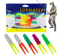 Soft Artificial Bait for Fishing, T-Tail Grub Bait, Set with 20 Artificial T-Tail Grub Baits for River and Sea, Effective Fish Attractant
