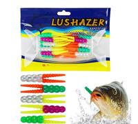 Soft Artificial Baits for Fishing, Realistic Fishing Swimming Bait, Set of 20 Artificial T-Tail Grub Worm Baits for River and Sea, Effective Fish Attractant