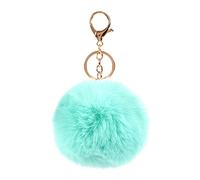 Soft Artificial Faux Rabbit Fur Keychain Plush Ball, Car Keyring Bag Pendant Pom Fluffy Key Chains, Fluffy Key Ring Pom Fluffy Key Chains(green)