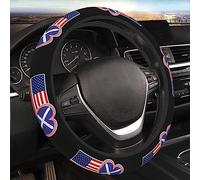 Soft Auto Steering Wheel Cover 38Cm Usa American And Scotland Scottish Flag Wheel Sleeve Protector Elastic Steering Wheel Protector For Auto, Truck, Suv