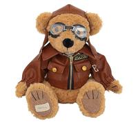 Soft Aviator Teddys Bear Plush Toy Doll, Cute Stuffed Bear in Flight Jacket and Goggles, 28cm Plush Teddys Bear for Kids, Ideal for Room Décor
