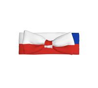 Soft Baby Flag of Chile Bow Headband for Infants - Stylish, Elastic Polyester Hairband for 0-6 Months