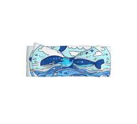 Soft Baby Girls Bow Headband, Cute Headwear Small whale swimming Print Hairband for Newborn, Infant, Toddler