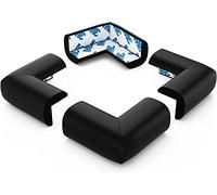 Soft Baby Proofing Corner Guards & Edge Protectors - Pre-Taped Table Corner Protector, Child Safety Furniture Bumper, Sharp Corner Cushions (Black - Pack of 8)