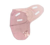Soft Baby Swaddle Wrap Baby Blanket for Newborns - Warm Knitted Sleeping Bag with Fleece Lining & Bow - 0-3 Months, Stripe Closure - Pink, White, Beige, Dusty Pink, Dusty Blue (Dusty Pink)