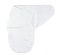 Soft Baby Swaddle Wrap Baby Blanket for Newborns - Warm Knitted Sleeping Bag with Fleece Lining & Bow - 0-3 Months, Stripe Closure - Pink, White, Beige, Dusty Pink, Dusty Blue (White)