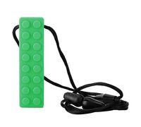 Soft Baby Teether 5 Colors Oral Sensory Chew Toys Chewing Necklace Toys-Building Blocks for Toddlers Baby Bath Toys The Gifts for Children(Green)