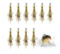Soft Baits - 10 Pieces Free Swimming with Hooks | Realistic Bionic Shrimp Baits for Bass, Trout, Pike - Fish Tackle for Lakes, Rivers, Ponds, Boats, on the G