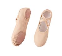Soft Ballerinas Girls Ballet Slippers Comfortable Breathable Dance Sneaker Ballet Slippers Elastic Gymnastics Soft Soles Dance Shoes Art Trainers Dance Practice Ballet Slippers, beige, 9 UK