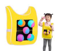 Soft Balls Set - Prison Ball with Jacket | Throwing and Catching Kit with Adhesive Vest, Cotton Balls, Kids Games, Indoor, Outdoor, Sports, Garden, School |