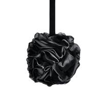 Soft Bamboo Charcoal Black Shower Loofah Sponge Body Scrubber Cleansing Soothen with Hanging String