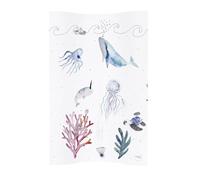 Soft Base Newborn Baby Changing Unit Mat with Raised Edges 50x70 cm (Watercolor World Ocean)