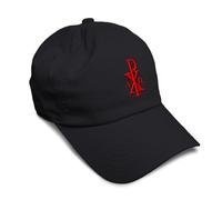 Soft Baseball Cap Chi Rho with Alpha Omega Embroidery Symbols Chi Rho Twill Cotton Dad Hats for Men & Women, Black Design Only, One size
