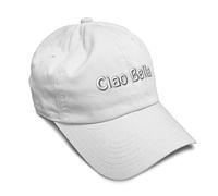 Soft Baseball Cap Ciao Bella Languages Twill Cotton Dad Hats for Men & Women, White, One size
