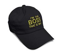 Soft Baseball Cap I'm The Boss That is Why Humor Novelty Cotton Embroidered Dad Hats for Men & Women, Black Design Only, One size